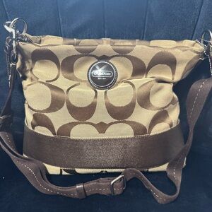 Authentic Coach Brown Signature Shoulder Bag